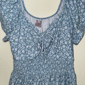 No Boundaries Blue Floral Mini Dress